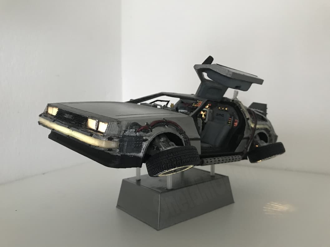 DIY DeLorean Time Machine with Lights!! 3d model