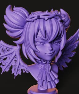 Dark Angel Bust STL | Gothic Bust 3D Print | HighDetail 3d model
