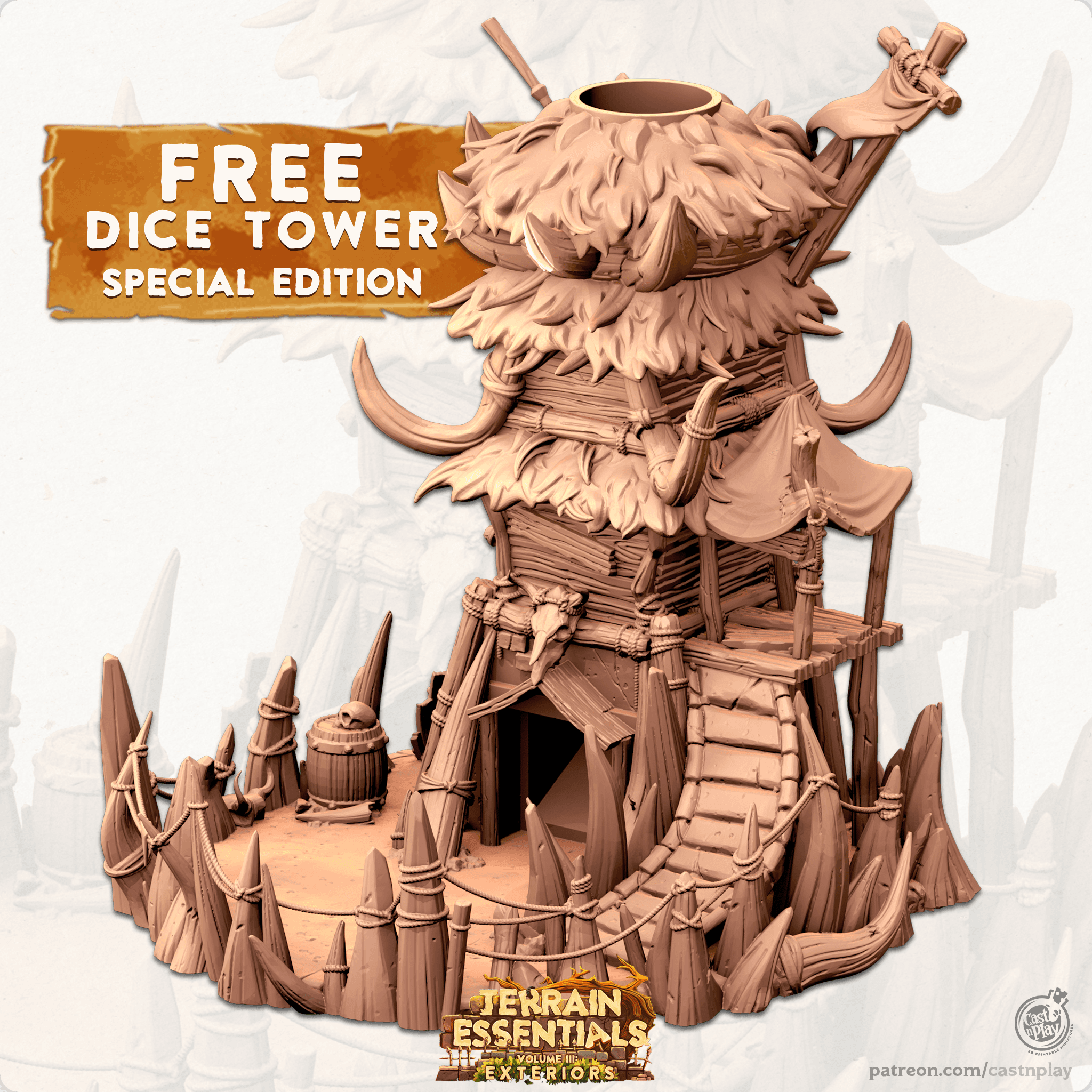 FREE SPECIAL EDITION DICE TOWER (Pre-Supported) 3d model
