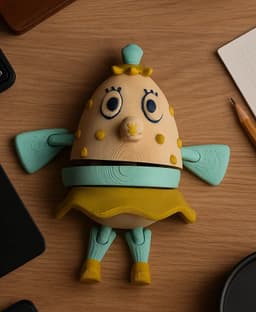 Flexi Mrs. Puff Toy - SpongeBob SquarePants Art 3d model