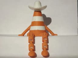 traffic cone buddy cowboy hat 3d model