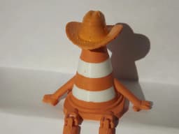 traffic cone buddy cowboy hat 3d model