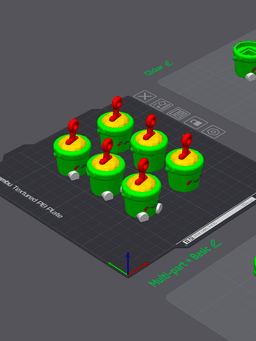 Cute Articulated & Clicker Sand Bucket | Print-in-place | Support-free 3d model