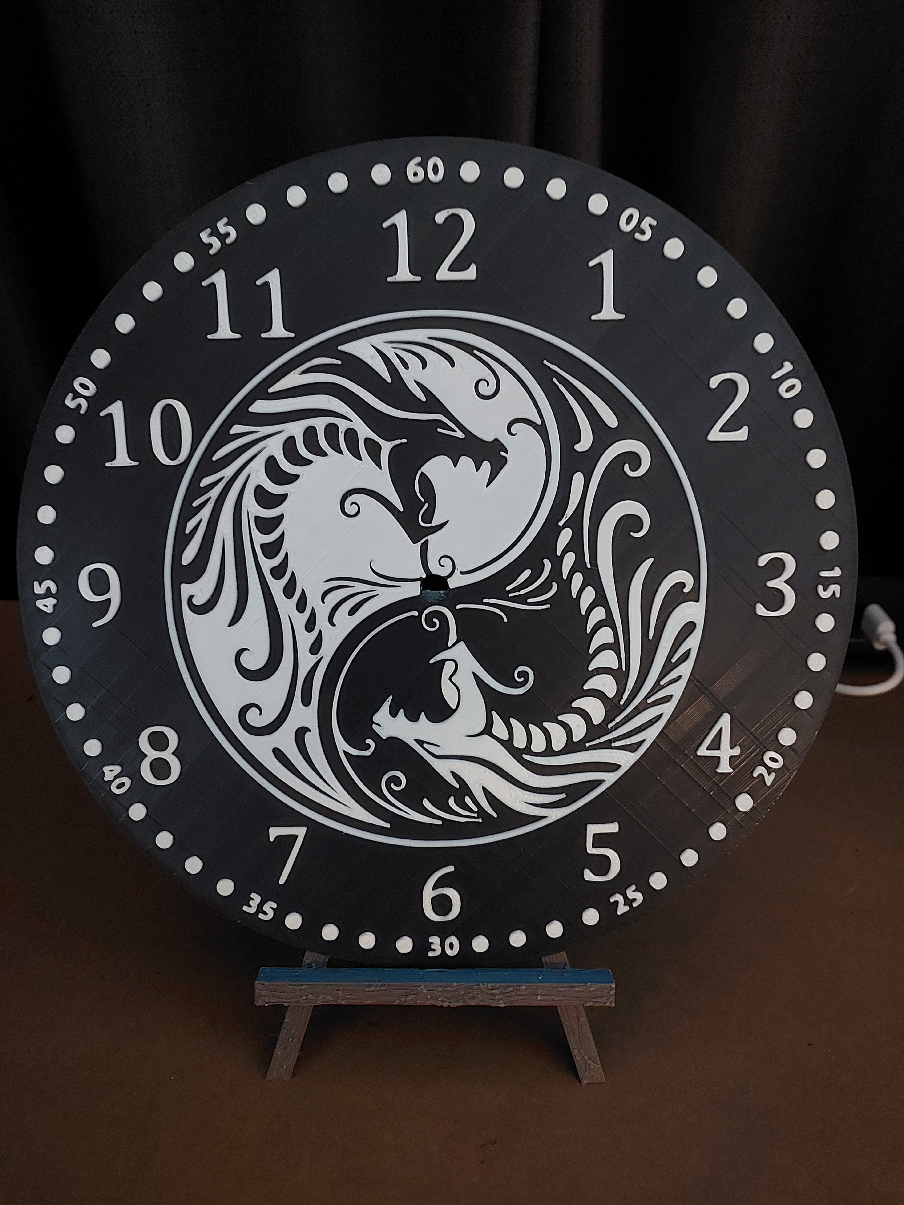 Dragon Yin Yang Clock 3d model