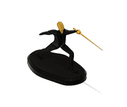 Fencing Athlete Minimalist Square 3d model