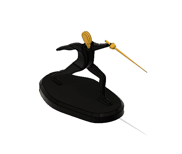 Fencing Athlete Minimalist Square 3d model