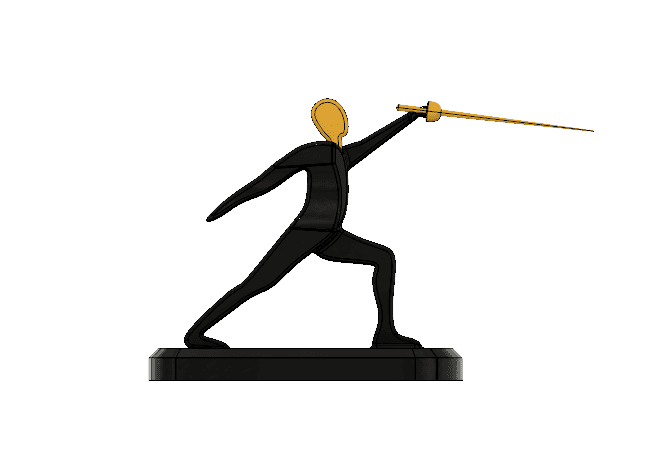 Fencing Athlete Minimalist Square 3d model