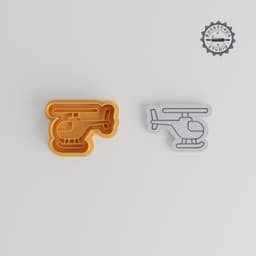 Helicopter Cookie Cutter & Stamp Set, Aerial Transport Fondant Cutters, 3 Sizes, 6 Pieces, Perfect for Baking & Decorations PRODUCT_3231 3d model