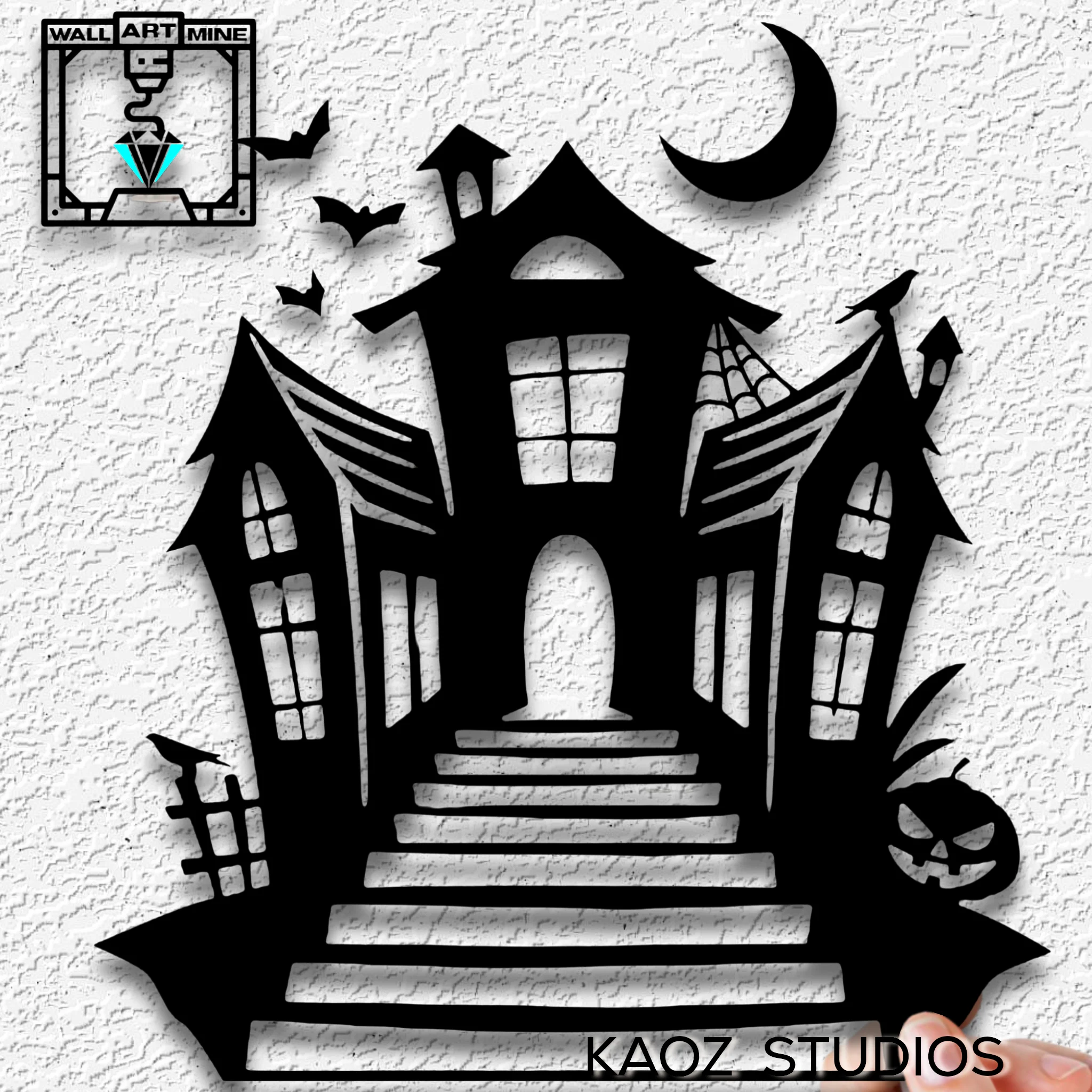 haunted house wall art halloween wall decor ghost town decoration 3d model
