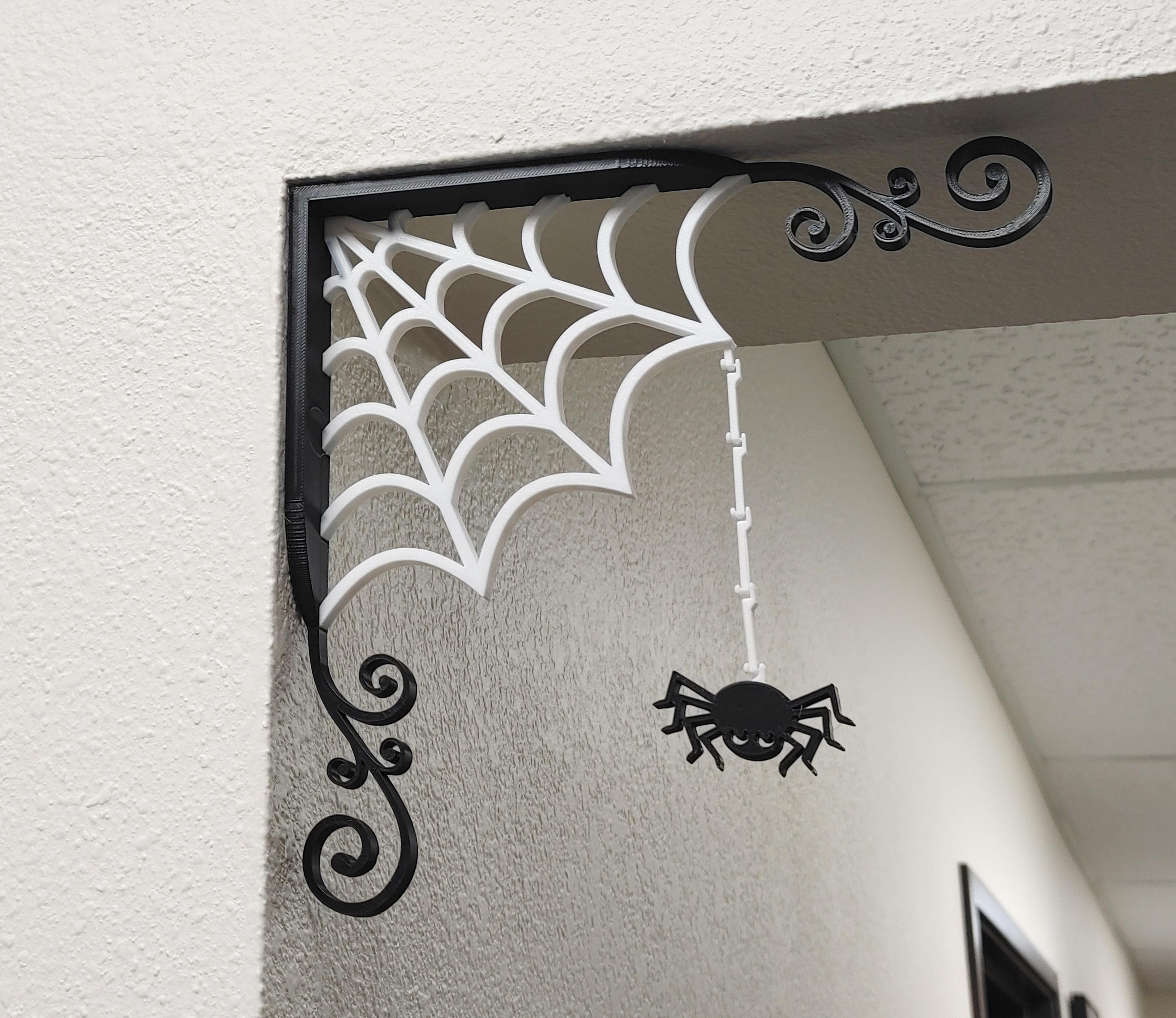 Magnetic Corner Print-in-Place Spiderweb Halloween Decoration 3d model