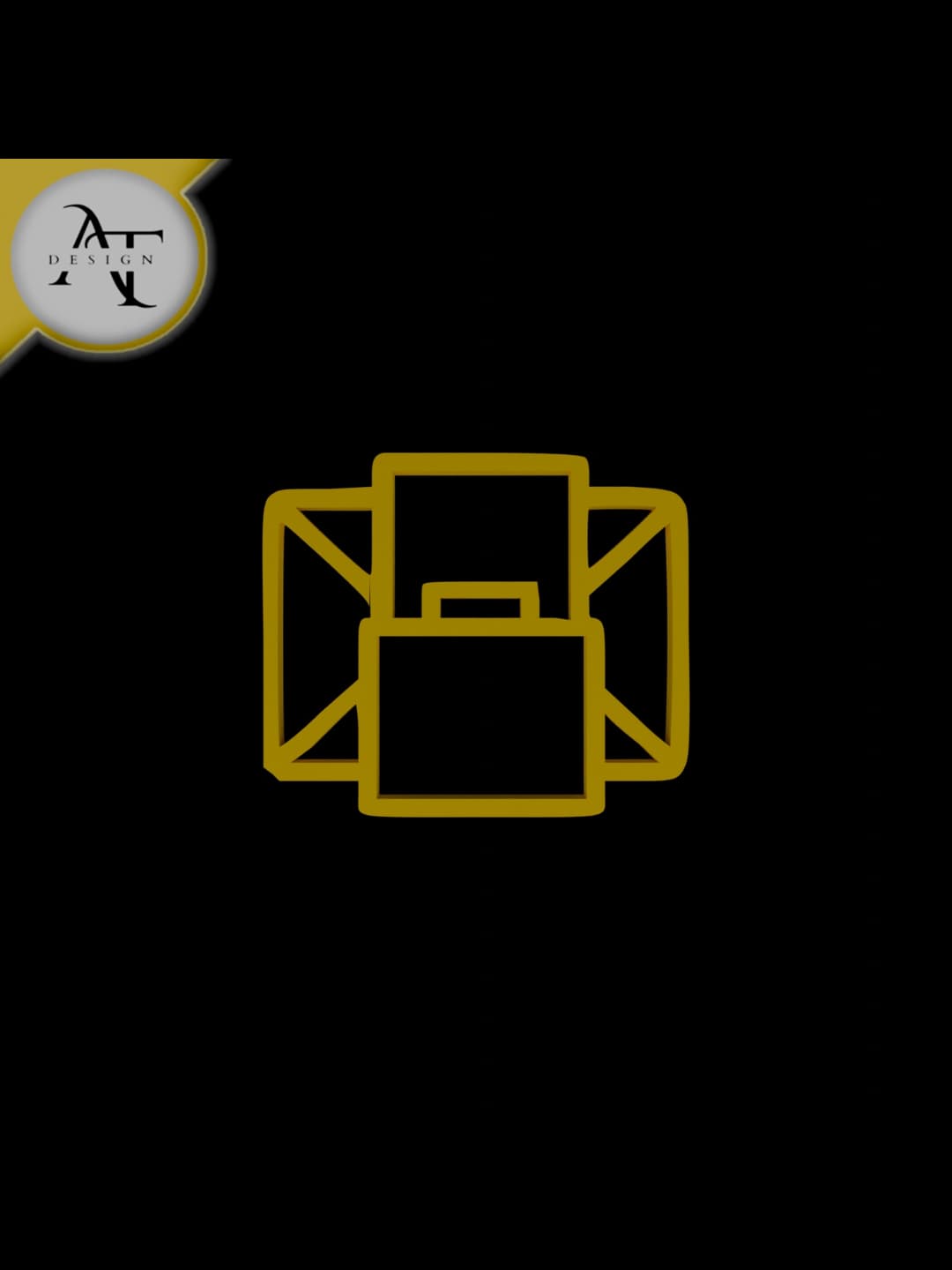 Simple Letter Symbol - 2D Art 3d model
