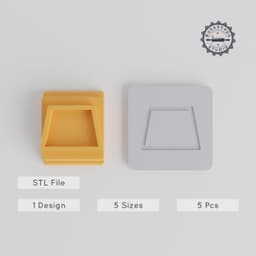 Trapezoid Stamp Tile Collection, 5 Sizes 20-40mm, Perfect for Clay, Cookies & Fondant, Geometric 2D Shape PRODUCT_1697 3d model