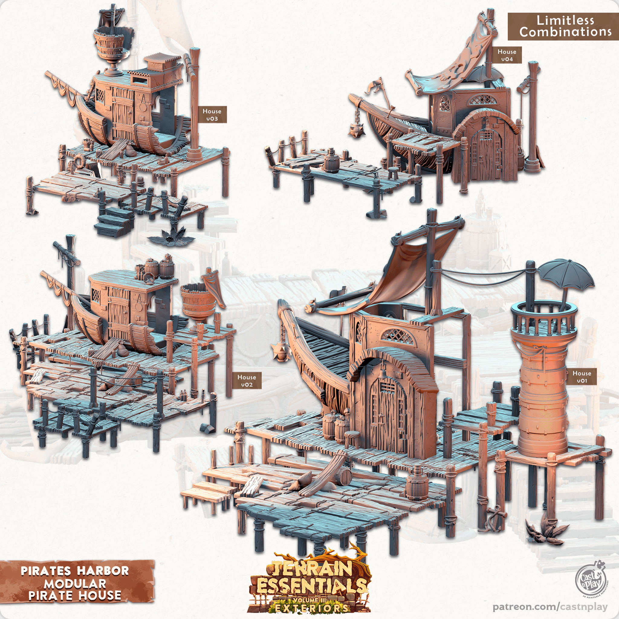 Pirate's Harbor Set (Pre-Supported) 3d model