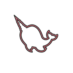 Narwhal Cookie Cutter STL File - 4 inches 3d model