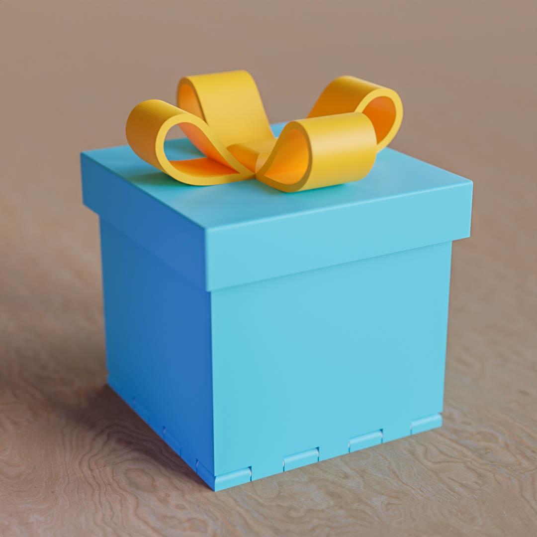Birthday gift box with cake #PartyThangs 3d model