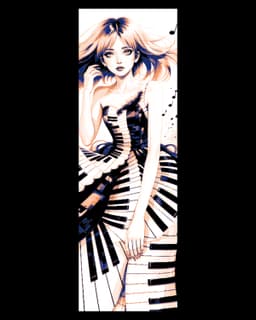Piano keys and music are worn in beauty and style - Set of bookmarks 3d model