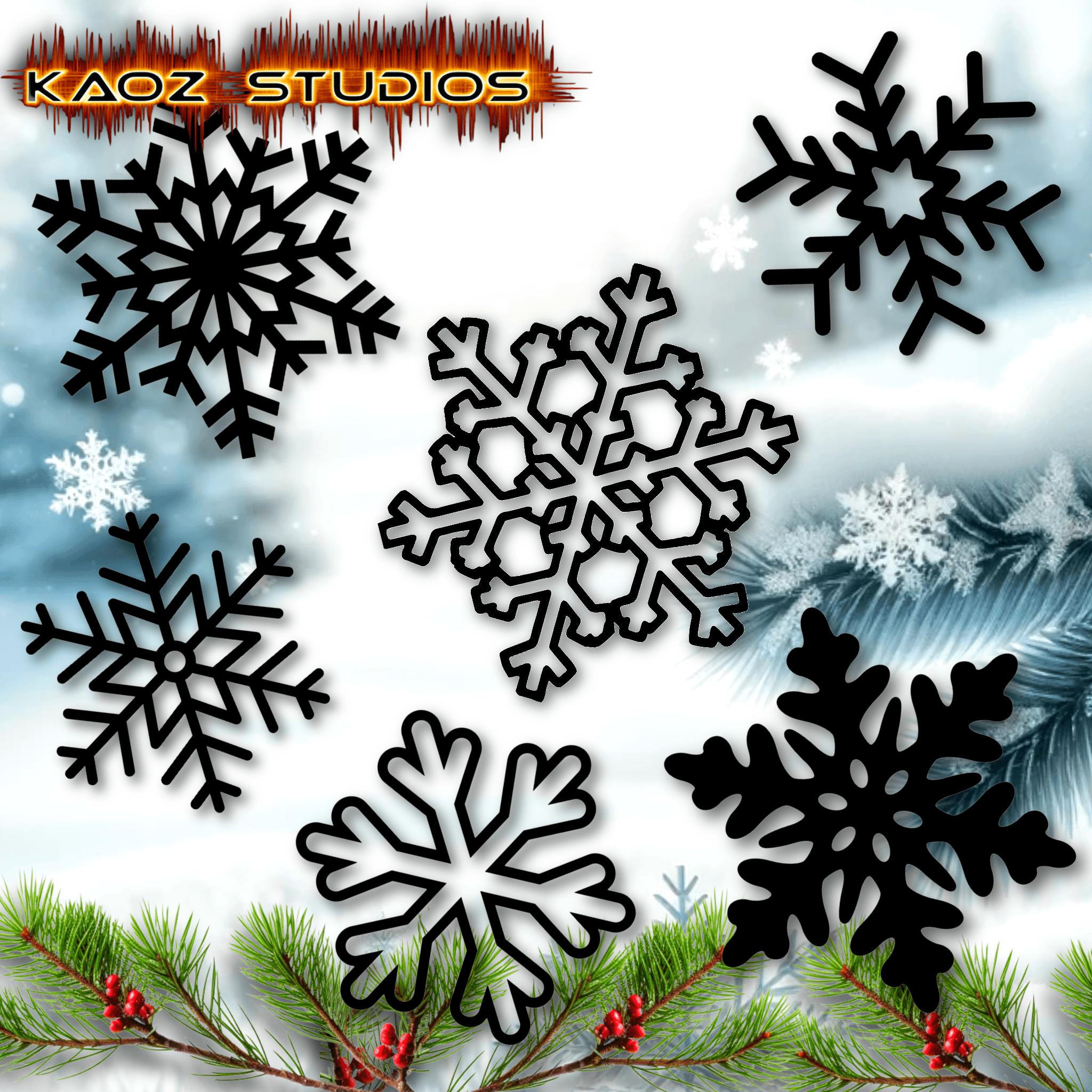 6 pack snowflakes wall art snowflake set wall decor christmas decoraitons 3d model