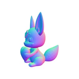 Glaceon Inspired 3D STL Model - Cute Ice Fox Holding Heart - Fan-Made Digital File for 3D Printing & 3d model
