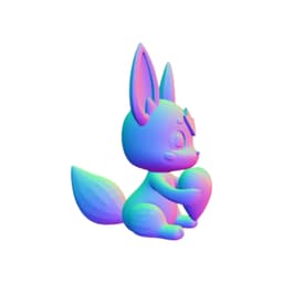 Glaceon Inspired 3D STL Model - Cute Ice Fox Holding Heart - Fan-Made Digital File for 3D Printing & 3d model
