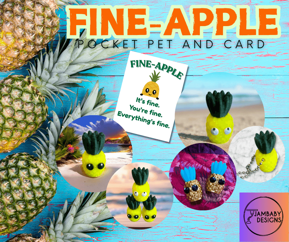 Fine-apple Pocket Pet Keychain and Card 3d model