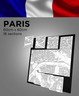 PARIS, Skyline 3d map 3d model