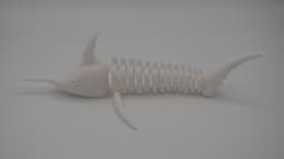 Articulated Fish / Marlin Swordfish fish Skeleton 3d Print Printable Stl File Print In Place Flex 3d model