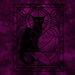 Cat for wall decor or stained glass resin DIY 3d model