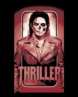 Fan Art depiction of a Thriller Poster with Michael Jackson as a zombie - Hueforge art 3d model