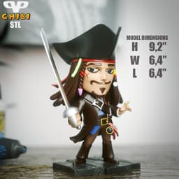 Jack Sparrow Chibi STL for 3D Printing ChibiSTL 3DXM 3d model
