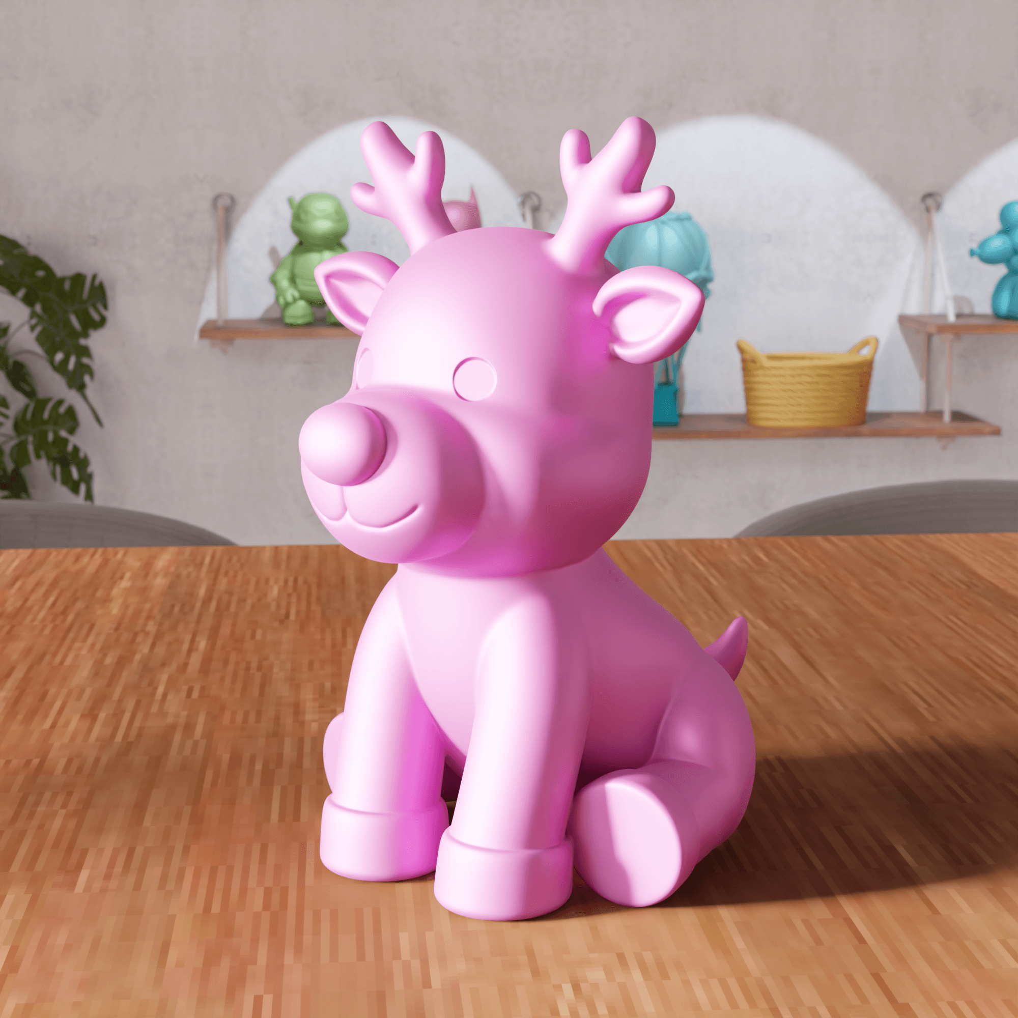 Stylized Reindeer Desktop Sculpture 3d model