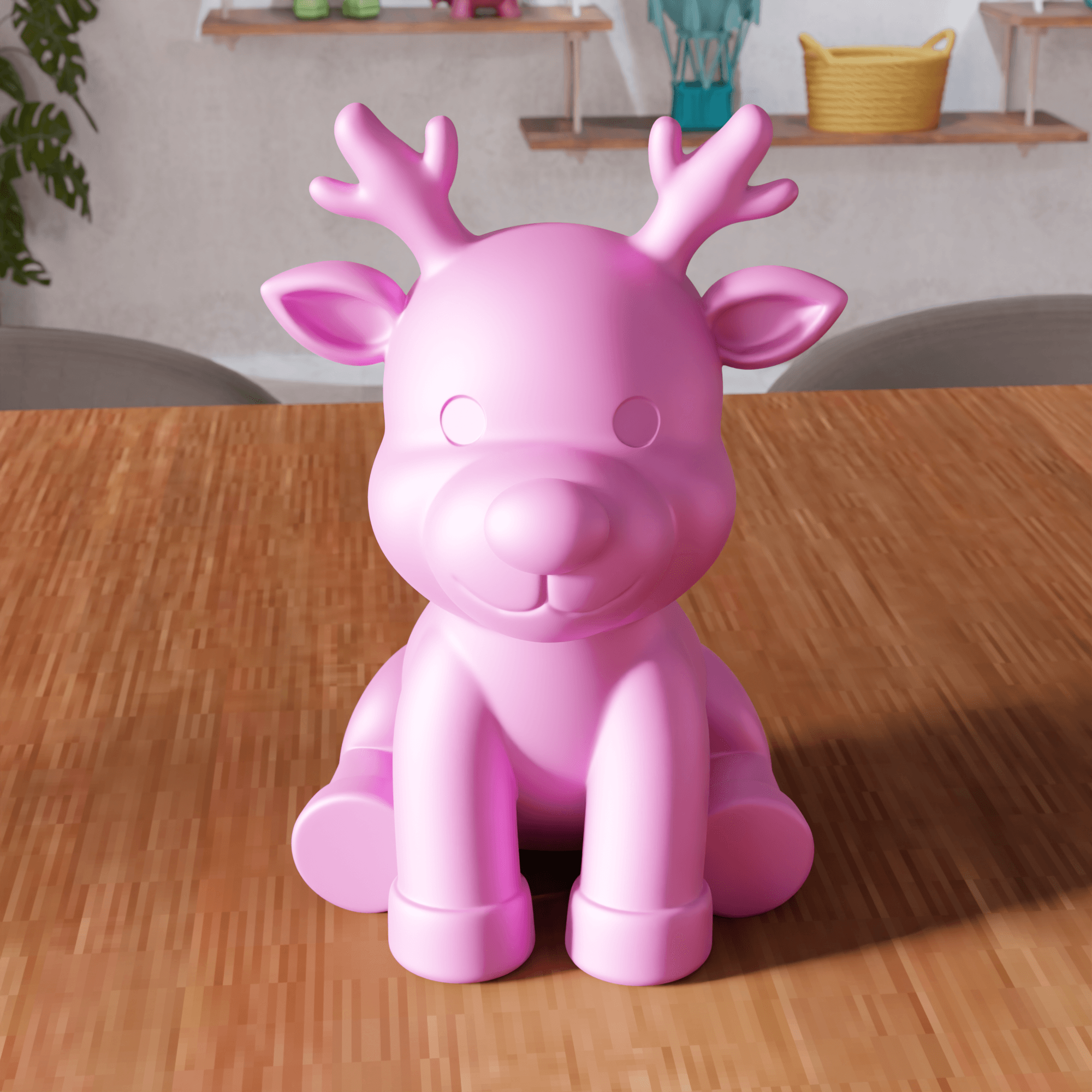 Stylized Reindeer Desktop Sculpture 3d model