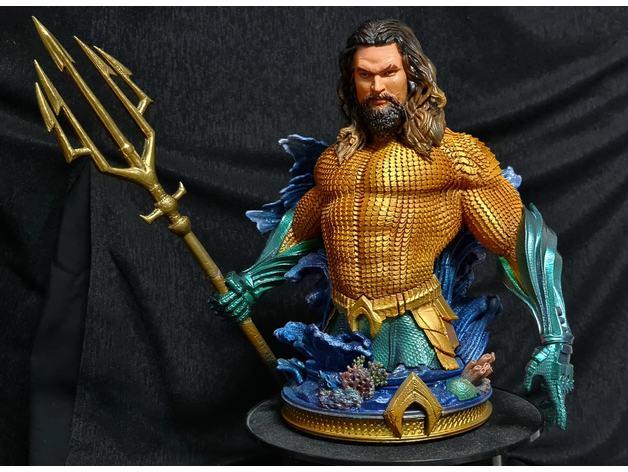B3DSERK AQUAMAN BUST: TESTED AND READY FOR 3D PRINTING 3d model