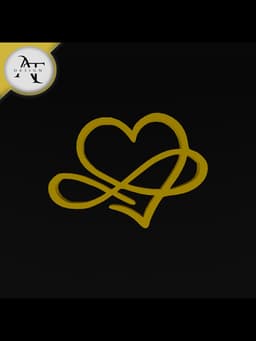 Simple Heart Symbol - 2D Art 3d model