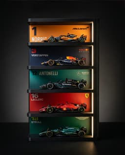Modular F1 Display Shelf – Stackable 1/64 Scale LED Garage Diorama Stand | Wall Mount or Desk 3d model