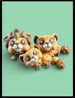 Lion - Lioness - Cub 3d model