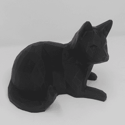 Enchanting Low Poly Cat Piggy Bank - Kids' Coin Bank, Playful Animal Piggy Bank for Boys and Girls! 3d model