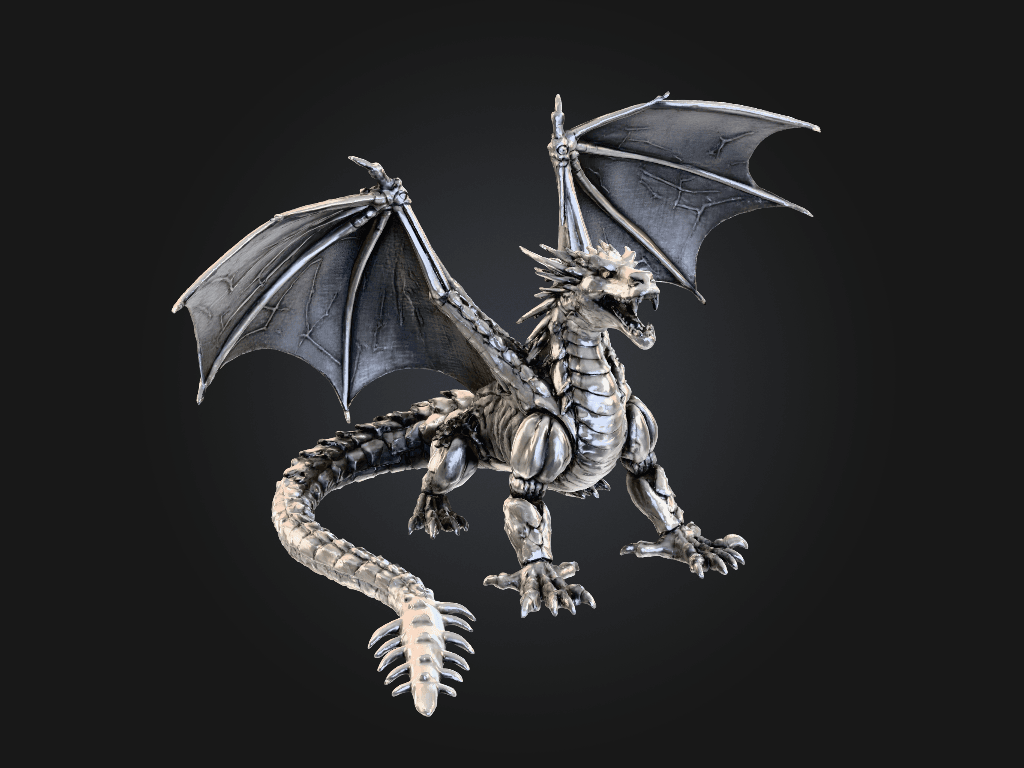 Dark Silver Dragon 3d model