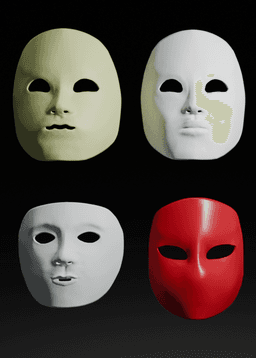Valence - Set of 8 Blank Full-Face Masquerade Masks 3d model
