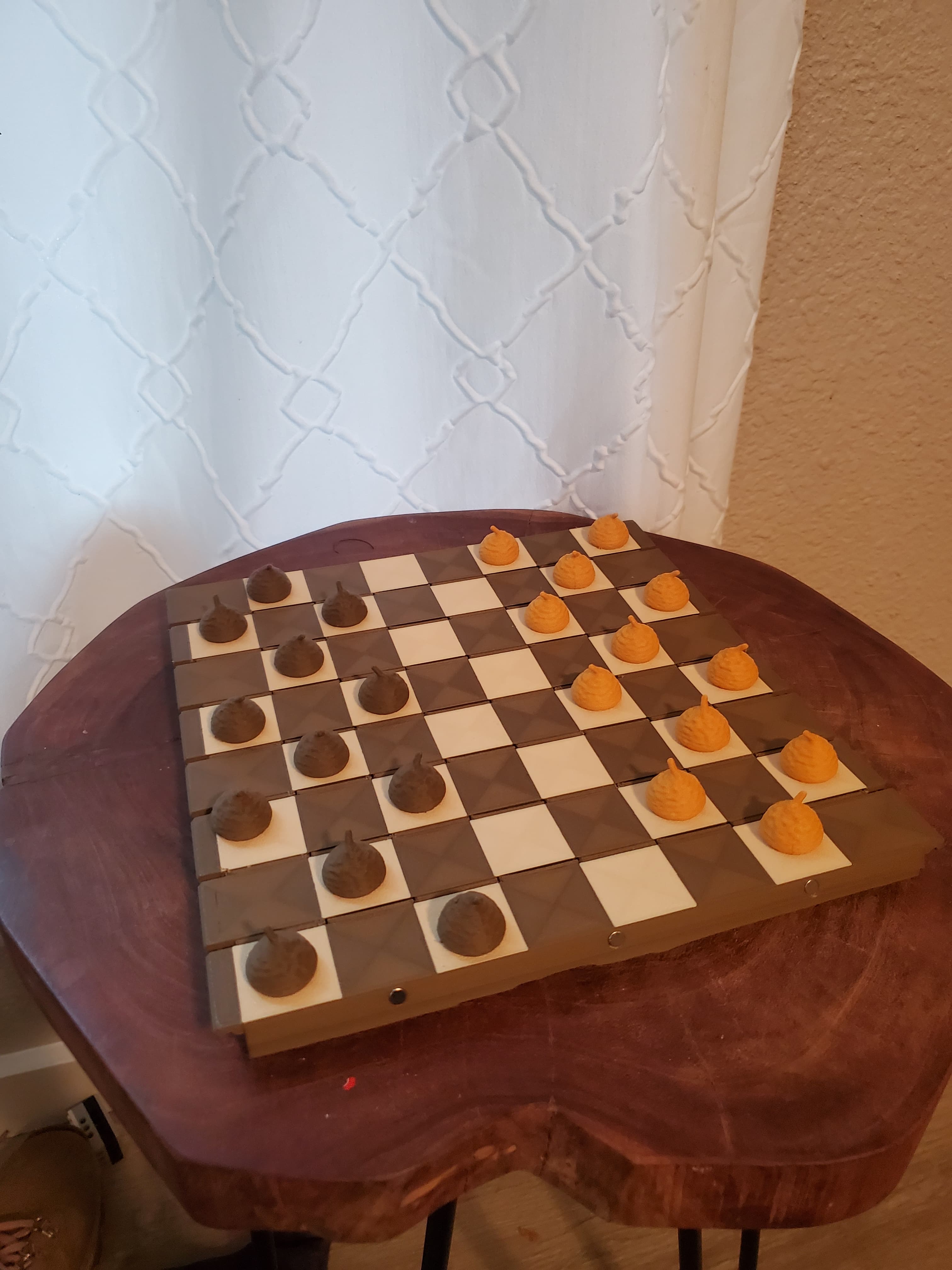 Inspired by ForgeCore, I finally bought my first 3D printer and got a personal recommendation on a printer from Colby. Got my Bambu A1 and some wood PLA and printed this amazing piece. My kids are learning checkers and working thier way up to play chess. Thank you for the awesome design @forgecoreco