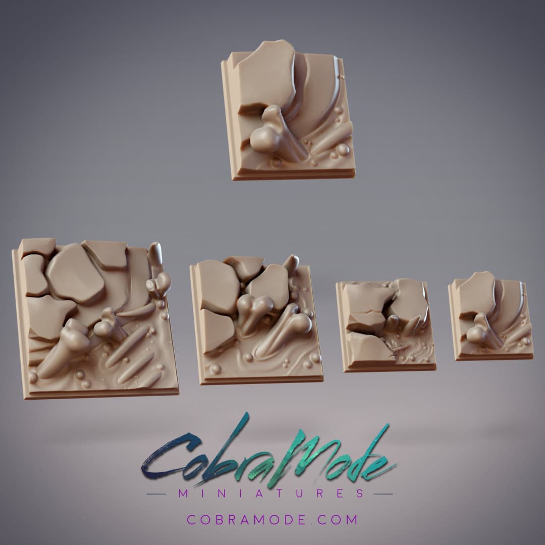 Giant's Bones Square Base Pack (4pcs) 3d model