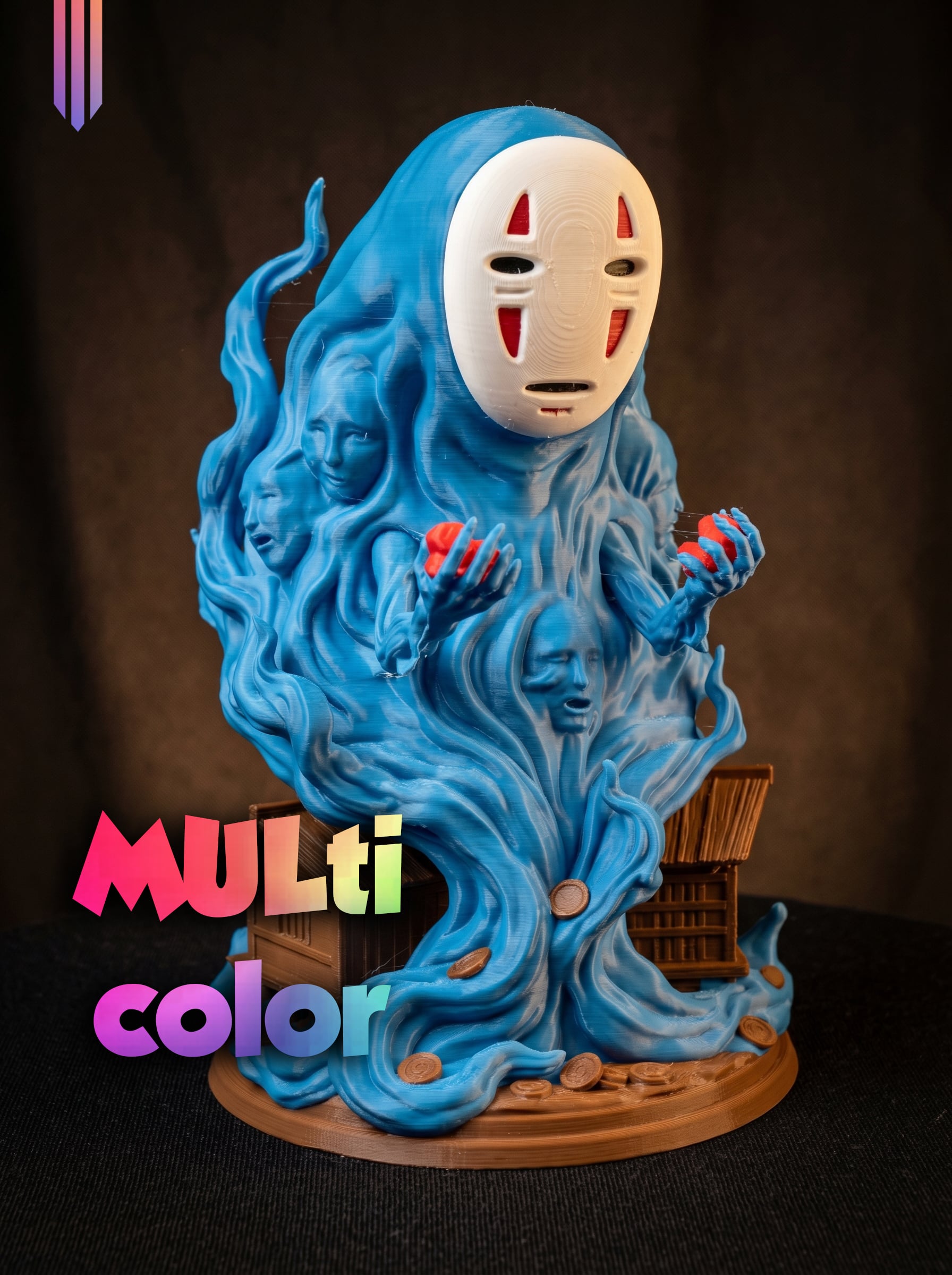 No-Face Spirit Figure 3MF | Anime Icon Multi-Color | FDM 3d model