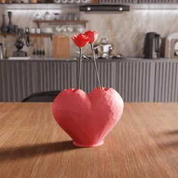 Heart Low-Poly Decorative Vase 3d model