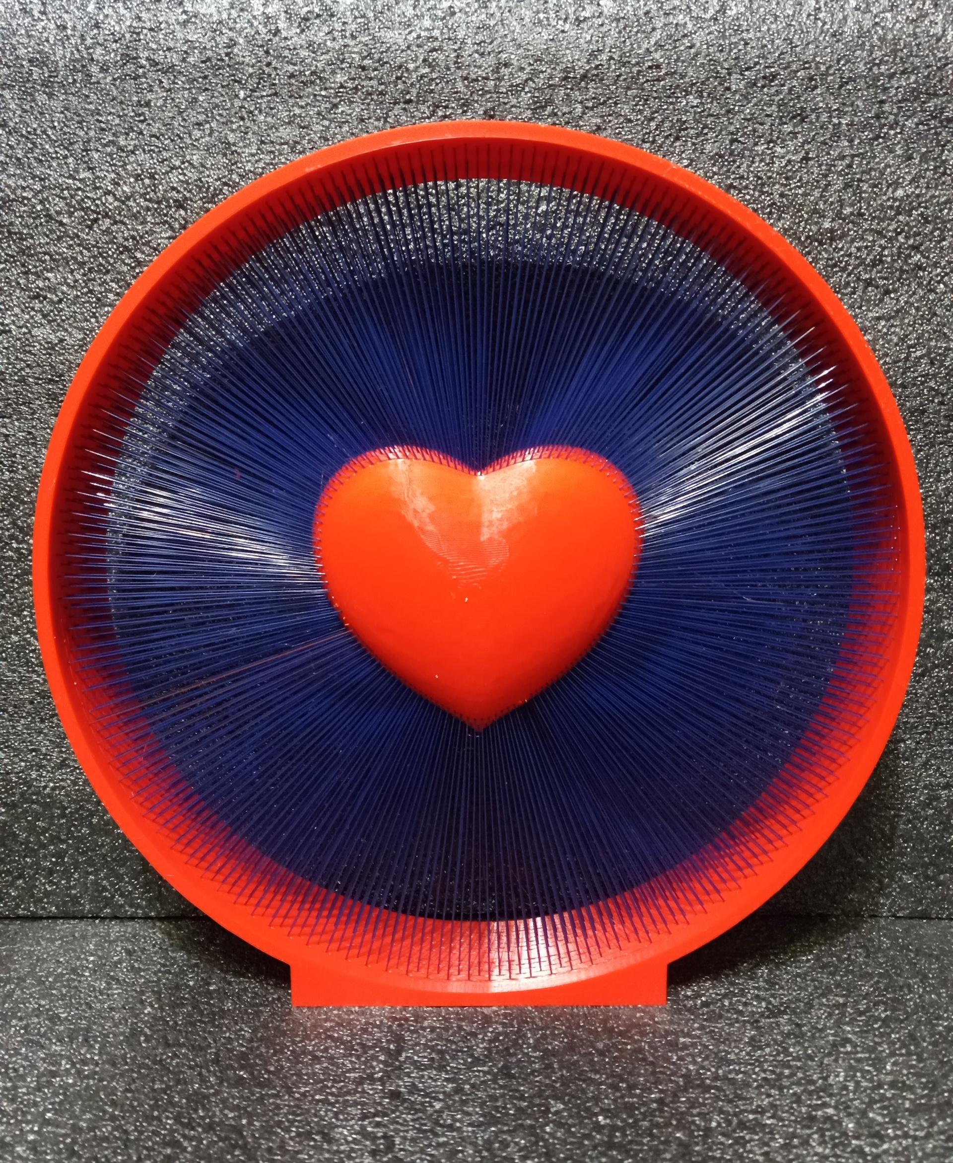 Heart Strings Artwork - 0.08 layers for the top of the heart , matterhackers navy blue / red - 3d model