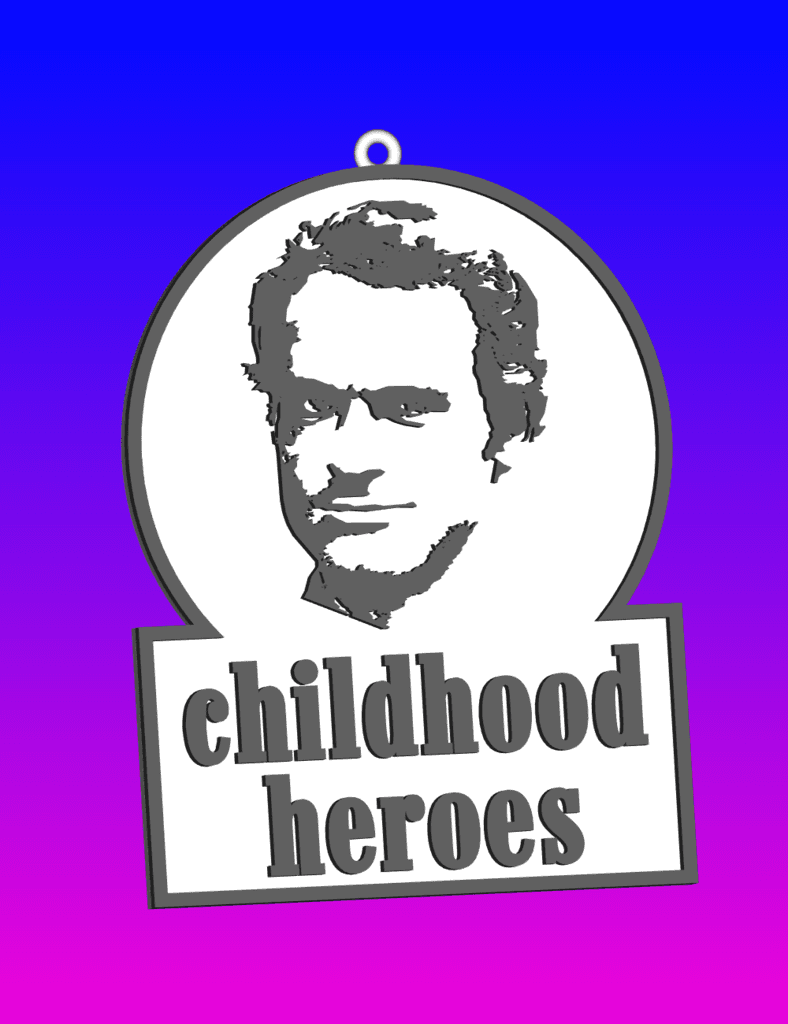 Terence Hill keychain, earring, dogtag, childhood heros 3d model