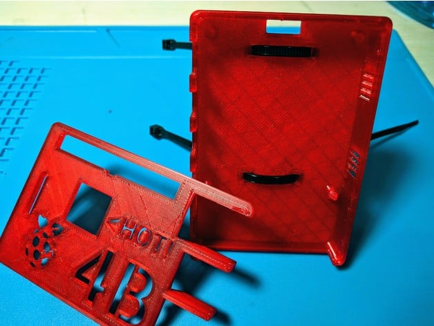Raspberry Pi 4 B Low Profile Case (Zip Tie Mountable) 3d model