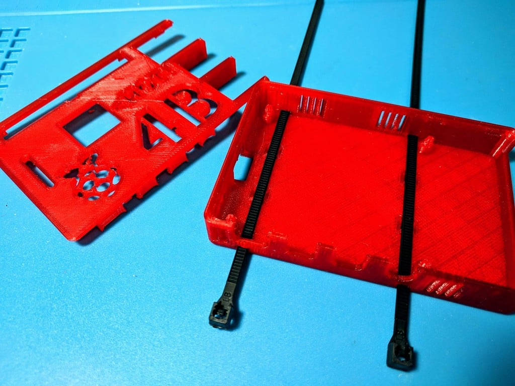 Raspberry Pi 4 B Low Profile Case (Zip Tie Mountable) 3d model