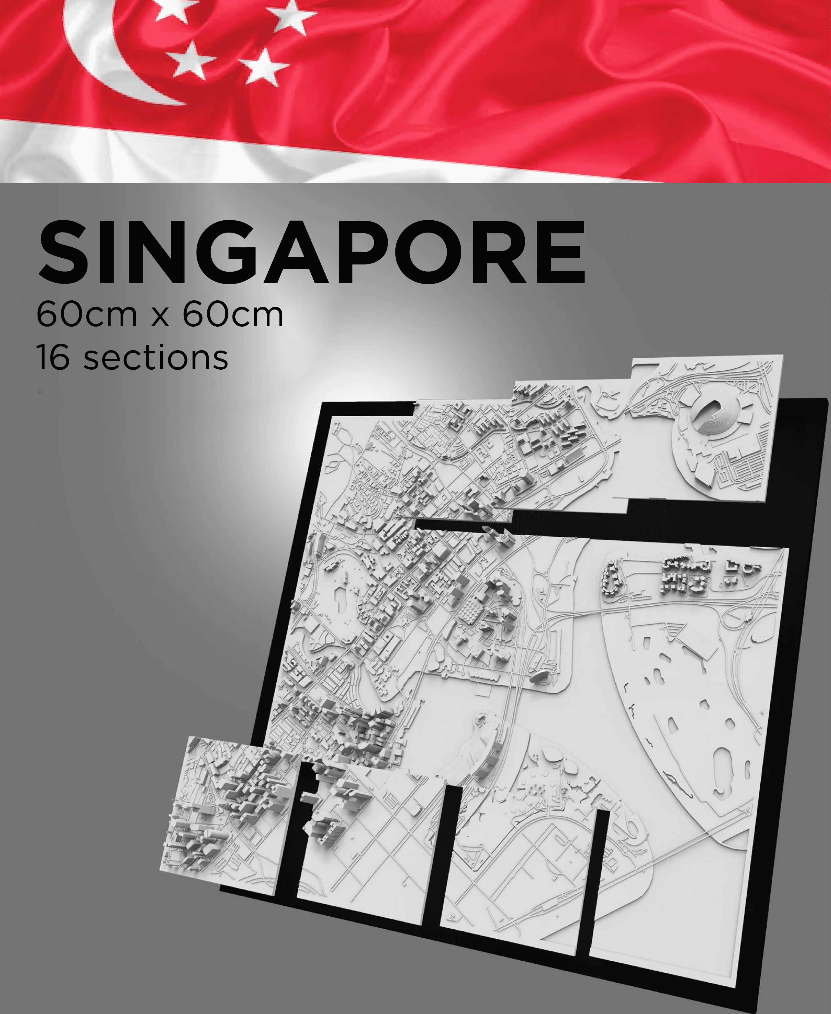 SINGAPORE, Skyline 3d map 3d model