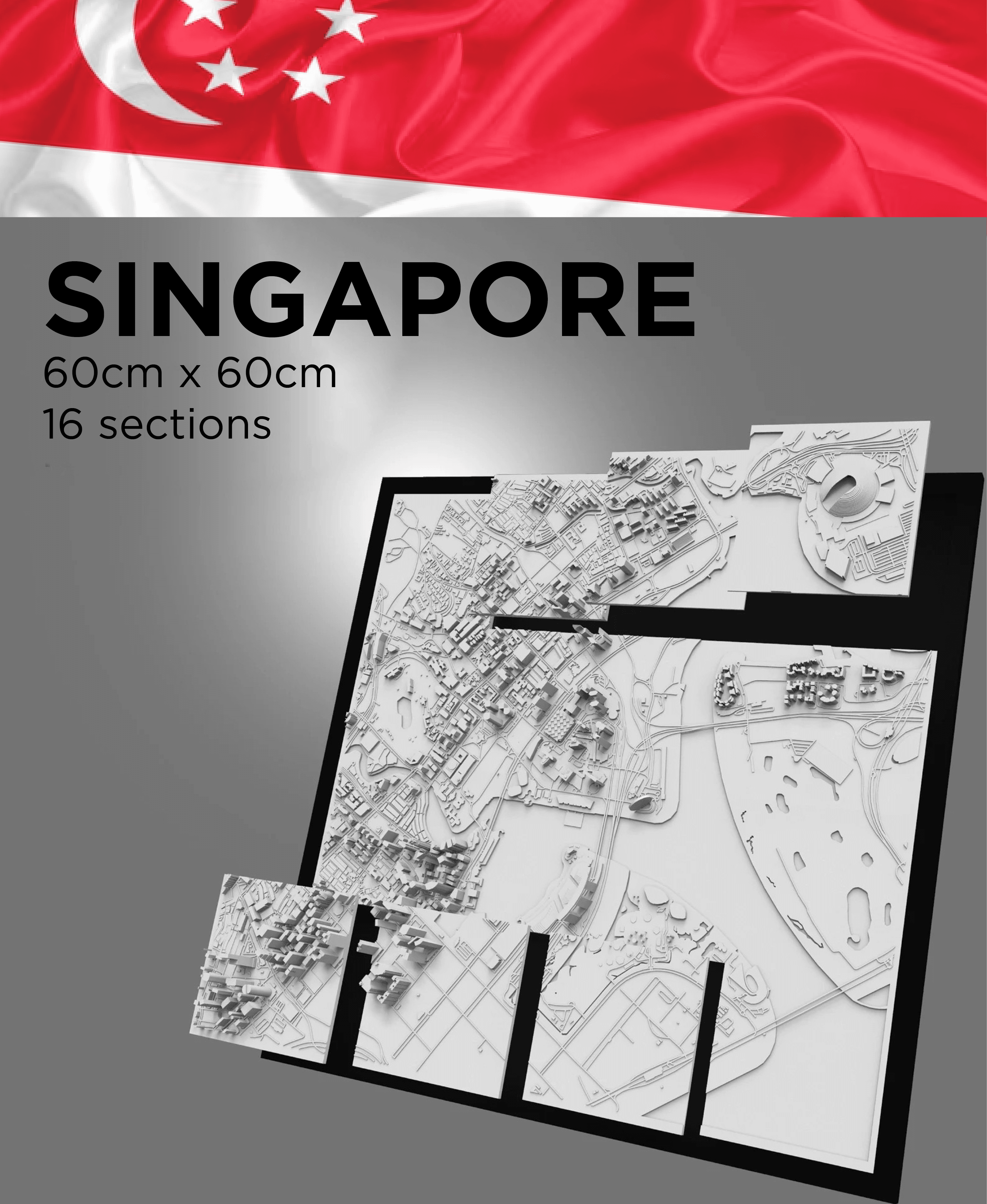 SINGAPORE, Skyline 3d map 3d model
