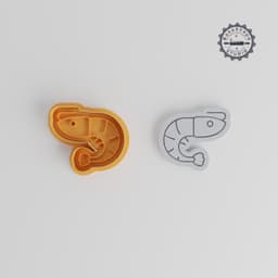 Shrimp Cookie Cutter & Stamp Set, Animal Sealife Shape, 3 Sizes S/M/L, Perfect for Cookies & Fondant PRODUCT_1141 3d model