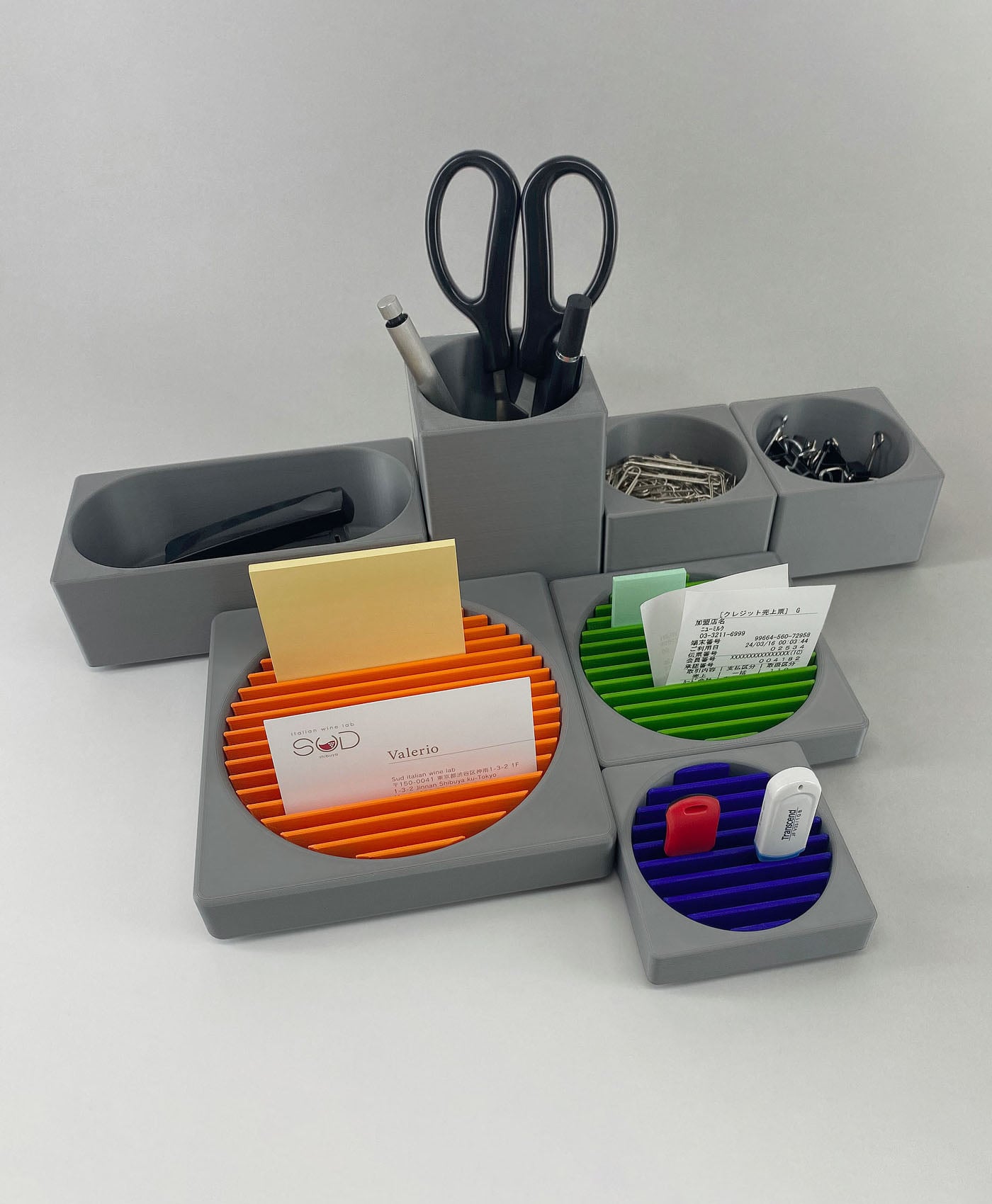 Desk Organizers Modular Stacking Set of Holders and Racks 3d model